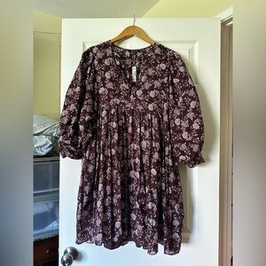 Madewell Burgundy Floral Dress Size Small
